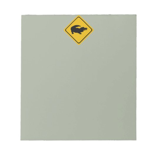 ワニ道路標識 ノートパッド (正面)