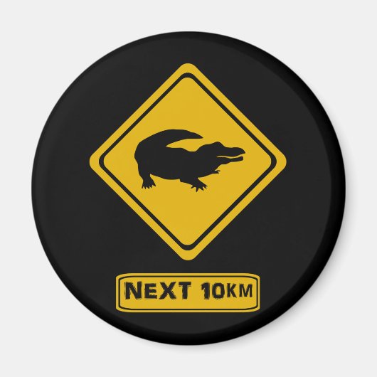 ワニ道路標識 マグネット (正面)