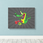 ワニ間抜けゲータードラマー キャンバスプリント (インサイチュ (ウッドフロア))