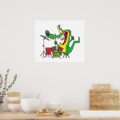 ワニ間抜けゲータードラマー ポスター (キッチン)