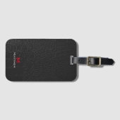 ワニ革のテクスチャ赤い文字 ラゲッジタグ (正面横)