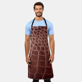 ワニ革のパターン抽象,ワニ,動物 エプロン (着用した状態)