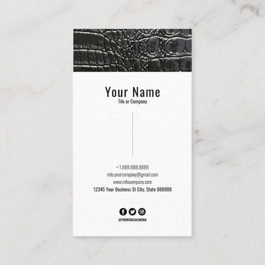 ワニ革 名刺 (裏面)