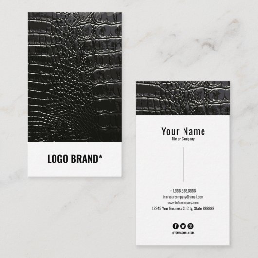 ワニ革 名刺 (正面/裏面)