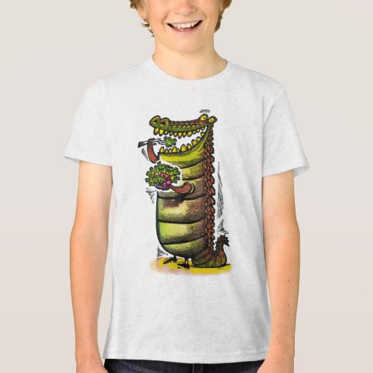 ワニ食べゲーターのサラダ トライブレンドＴシャツ (正面)