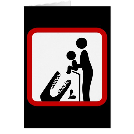 ワニ食べ物を与え動物園の看板にベビーしない (正面)