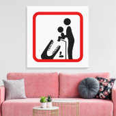 ワニ食べ物を与え動物園の看板にベビーしない キャンバスプリント (インサイチュ (リビング))