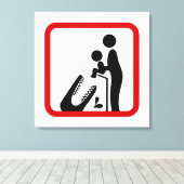 ワニ食べ物を与え動物園の看板にベビーしない キャンバスプリント (インサイチュ (ウッドフロア))