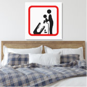 ワニ食べ物を与え動物園の看板にベビーしない キャンバスプリント (インサイチュ (寝室))