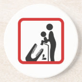 ワニ食べ物を与え動物園の看板にベビーしない コースター (正面)