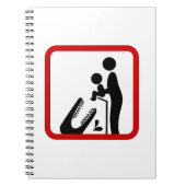 ワニ食べ物を与え動物園の看板にベビーしない ノートブック (正面)