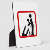 ワニ食べ物を与え動物園の看板にベビーしない フォトプラーク (側面)