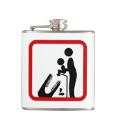 ワニ食べ物を与え動物園の看板にベビーしない フラスク (正面)