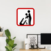 ワニ食べ物を与え動物園の看板にベビーしない ポスター (ホームオフィス)