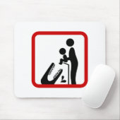 ワニ食べ物を与え動物園の看板にベビーしない マウスパッド (マウス)