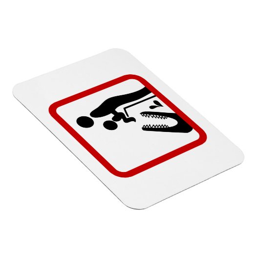 ワニ食べ物を与え動物園の看板にベビーしない マグネット (右側)