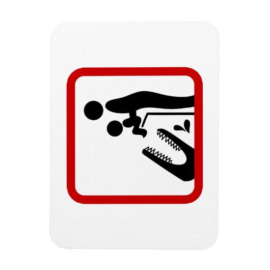 ワニ食べ物を与え動物園の看板にベビーしない マグネット (縦)