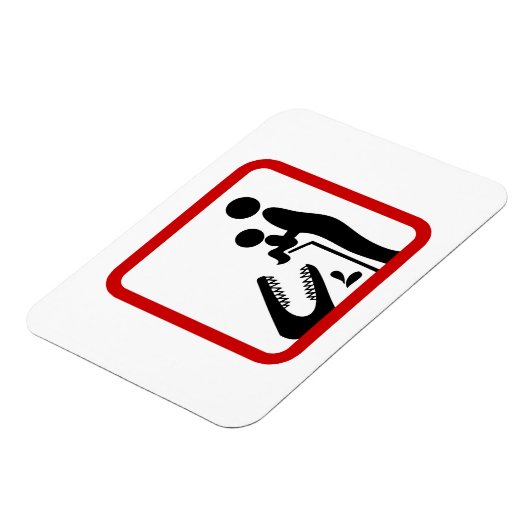 ワニ食べ物を与え動物園の看板にベビーしない マグネット (左側)