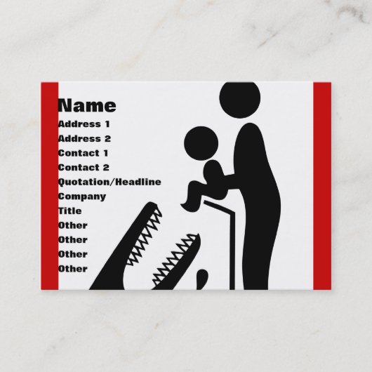 ワニ食べ物を与え動物園の看板にベビーしない 名刺 (正面)