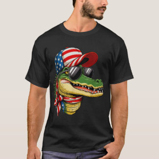 ワニ・アリゲーター・クロコダイル 7月4日ギフト メンズ Tシャツ