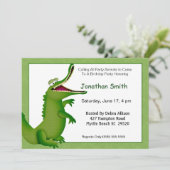 ワニ/アリゲータ誕生日招待状 招待状 (スタンド正面)