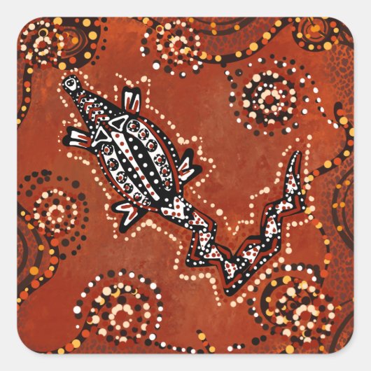 ワニ・アート スクエアシール (正面)