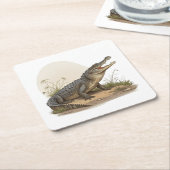 ワニ スクエアペーパーコースター (アングル)