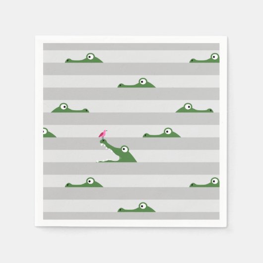 ワニ スタンダードカクテルナプキン (正面)