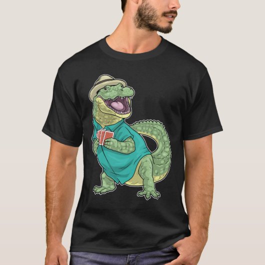 ワニ ポーカー ポーカーカード カードゲーム Tシャツ (正面)