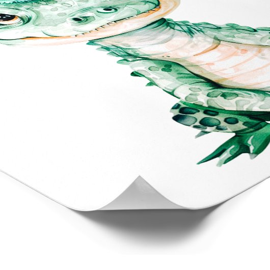 ワニ・ワイルドサファリ動物の誕生日パーティー ポスター (角)