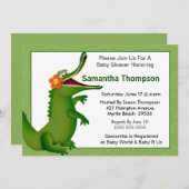 ワニ/ワニ赤ちゃんシャワー招待状 招待状 (正面/裏面)