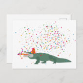 ワニ – 動物の持つパーティー シーズンポストカード (正面/裏面)