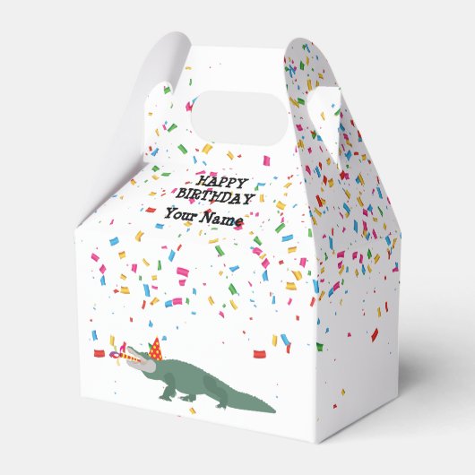 ワニ – 動物の持つパーティー フェイバーボックス (正面サイド)