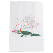 ワニ – 動物の持つパーティー ミディアムペーパーバッグ (裏面)