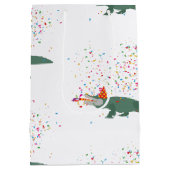 ワニ – 動物の持つパーティー ミディアムペーパーバッグ (裏面)