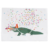 ワニ – 動物の持つパーティー ラージペーパーバッグ (裏面)