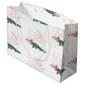 ワニ – 動物の持つパーティー ラージペーパーバッグ (裏面アングル)