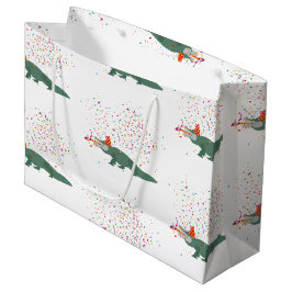 ワニ – 動物の持つパーティー ラージペーパーバッグ