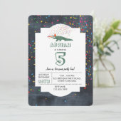 ワニ – 動物の誕生日パーティー 招待状 (スタンド正面)