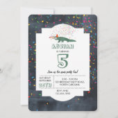 ワニ – 動物の誕生日パーティー 招待状 (正面)