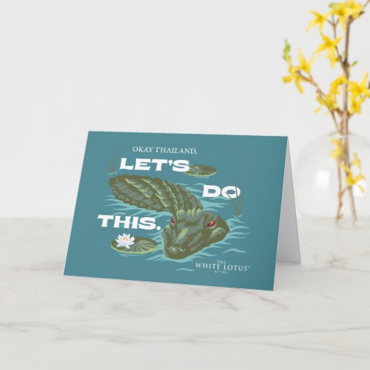 ワニ – 白い蓮 カード (黄色い花)