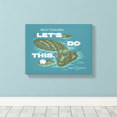 ワニ – 白い蓮 キャンバスプリント (インサイチュ (ウッドフロア))