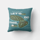 ワニ – 白い蓮 クッション (裏面)