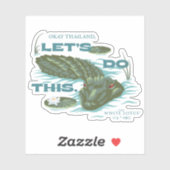 ワニ – 白い蓮 シール (シート)