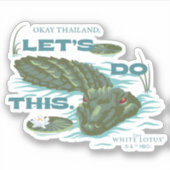 ワニ – 白い蓮 シール (正面)