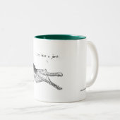 ワニ、私は急な動き、ずっと動物のマグです ツートーンマグカップ (正面右)