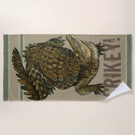 ワニCrikey! ビーチタオル (正面)