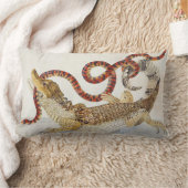 ワニV. Snake Reptile 20"枕オレンジか赤 ランバークッション (ブランケット)