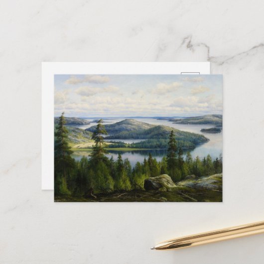 ワネルバーグ・ペイジャンヌ湖の夏の日 ポストカード (正面/裏面インサイチュ)