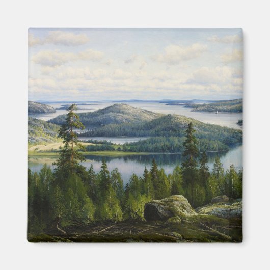 ワネルバーグ・ペイジャンヌ湖の夏の日 マグネット (正面)